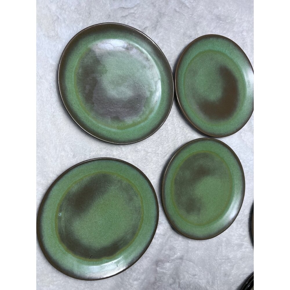 Frankoma Prairie green wagon wheel play lot of 4